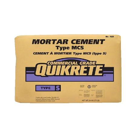 QUIKRETE Quikrete Masonry/Mortar Cement, Gray/Gray-Brown, Granules, 34 kg Bag 112525